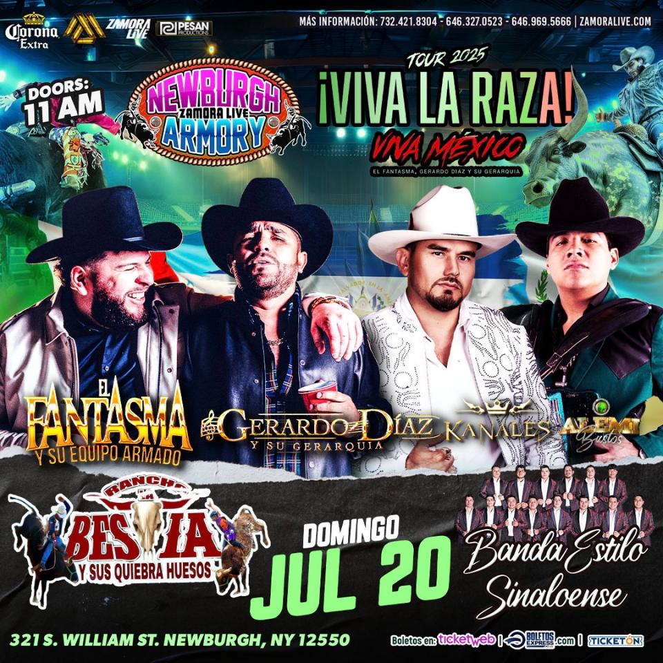 EL FANTASMA Y GERARDO DÍAZ & SU GERARQUIA • KANALES • ALEMI BUSTOS EN NEWBURGH ARMORY (NEWBURGH, NY)