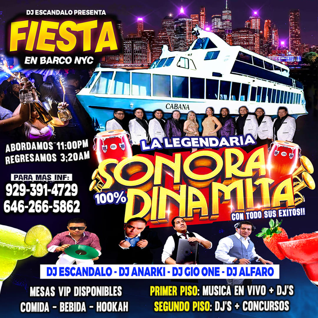 RUMBA LATINA EN BARCO  + AGRUPACIONES + DJS + MANHATTAN NY